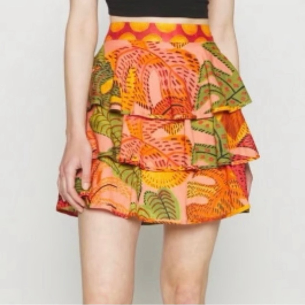 FARM Rio Colorful Tropical Mini Skirt